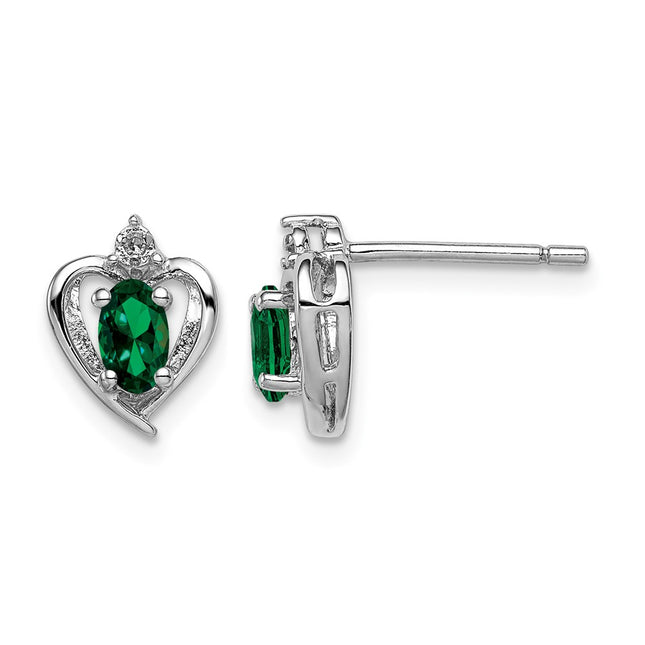 Sterling silver emerald earrings