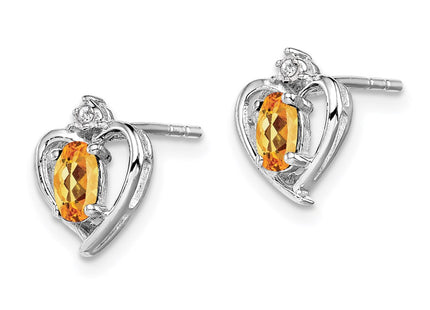 Sterling silver citrine earrings, alternate view