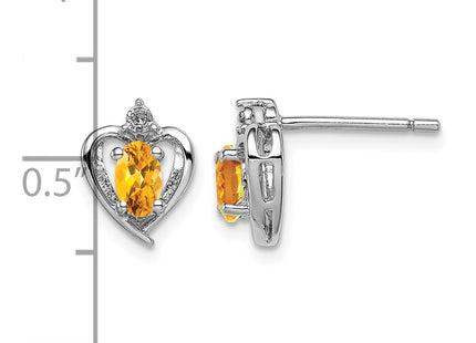 Sterling silver citrine earrings, further view