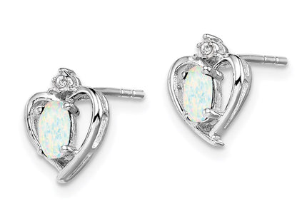 Sterling silver opal earrings, alternate view