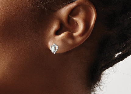 Sterling silver opal earrings, another view