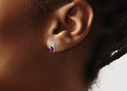 Sterling silver amethyst earrings, another view