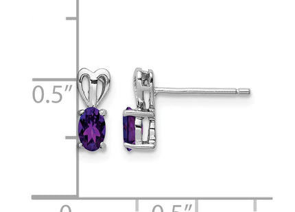 Sterling silver amethyst earrings, further view