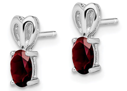 Sterling silver garnet earrings, alternate view