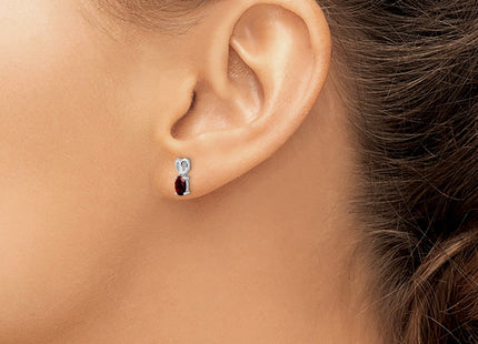 Sterling silver garnet earrings, another view