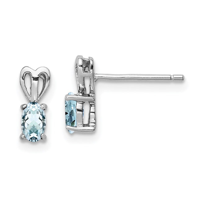 Sterling Silver Earrings Style QBE20MAR - Classique Jewelry Inc.