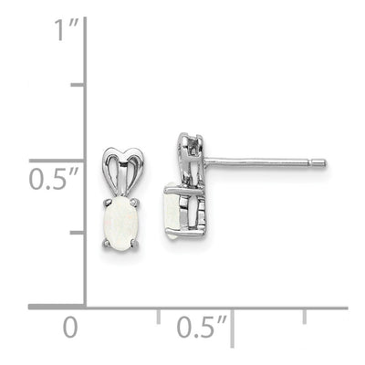 Sterling Silver Rhodium-plated Created Opal Earrings