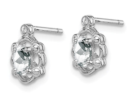 Sterling silver topaz earrings, alternate view