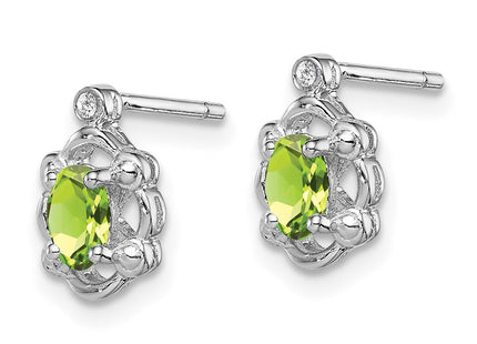 Sterling silver peridot earrings, alternate view