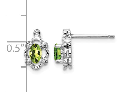 Sterling silver peridot earrings, further view