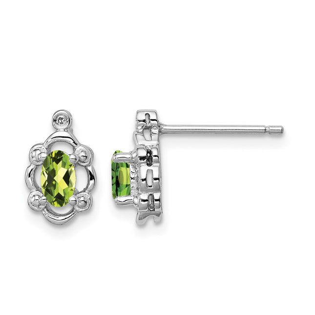 Sterling silver peridot earrings