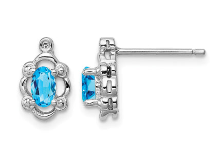 Sterling silver blue topaz earrings