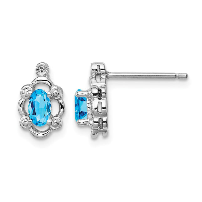 Sterling silver blue topaz earrings