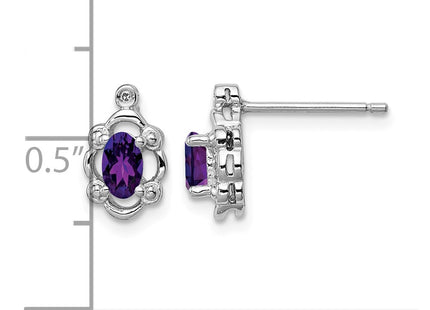 Sterling silver amethyst earrings, further view