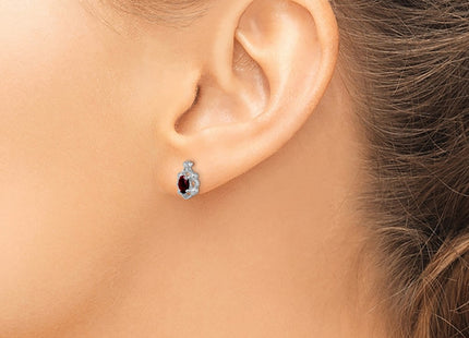 Sterling silver garnet earrings, another view