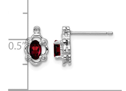 Sterling silver garnet earrings, further view