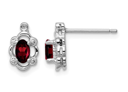 Sterling silver garnet earrings