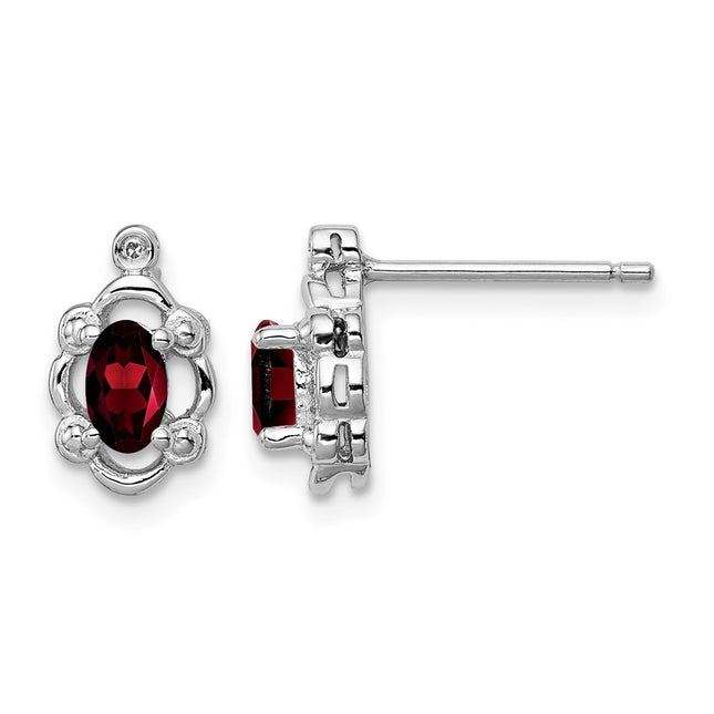 Sterling silver garnet earrings