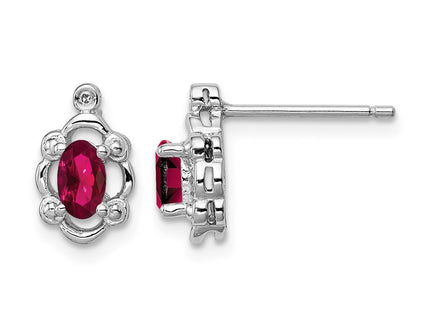 Sterling silver ruby earrings