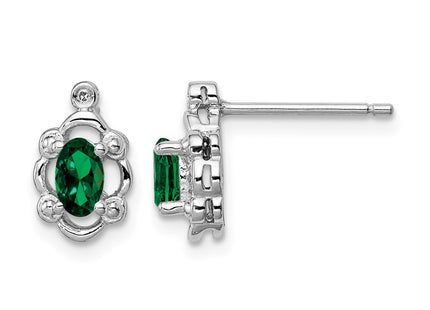Sterling silver emerald earrings