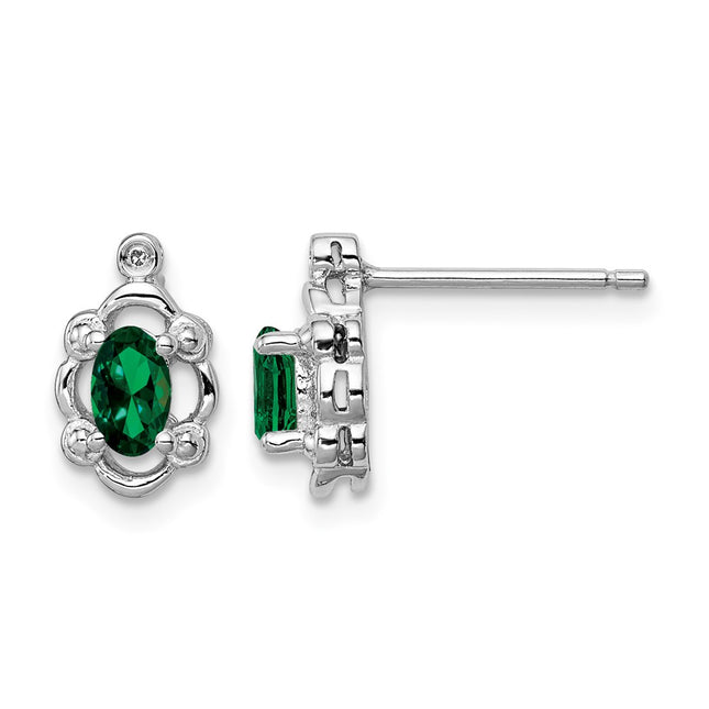 Sterling silver emerald earrings
