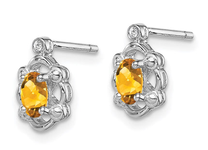 Sterling silver citrine earrings, alternate view