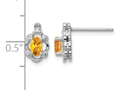 Sterling silver citrine earrings, further view