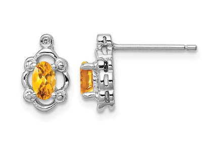 Sterling silver citrine earrings