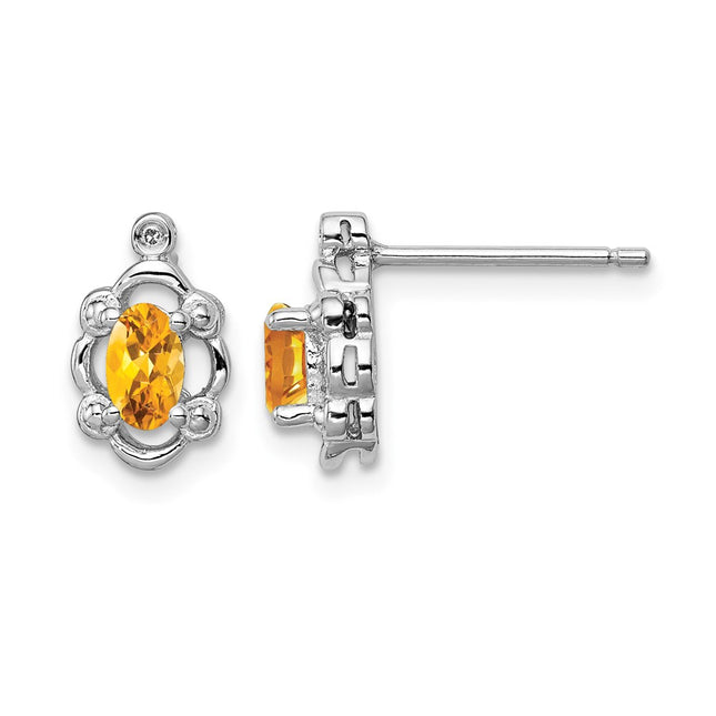 Sterling silver citrine earrings