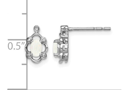 Sterling silver opal earrings, further view