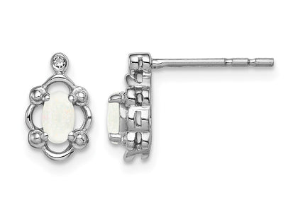 Sterling silver opal earrings