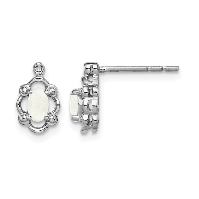 Sterling silver opal earrings