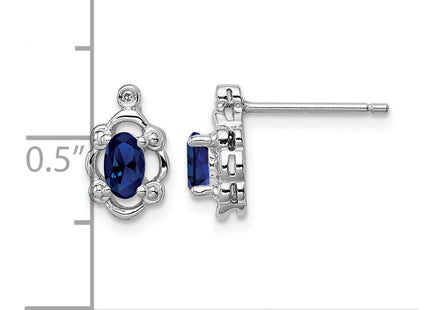 Sterling silver sapphire earrings, further view