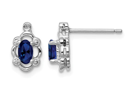Sterling silver sapphire earrings
