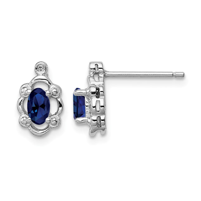 Sterling silver sapphire earrings