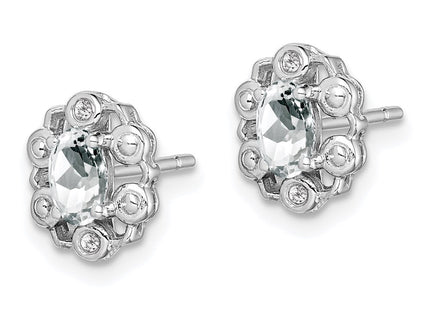 Sterling silver topaz earrings, alternate view