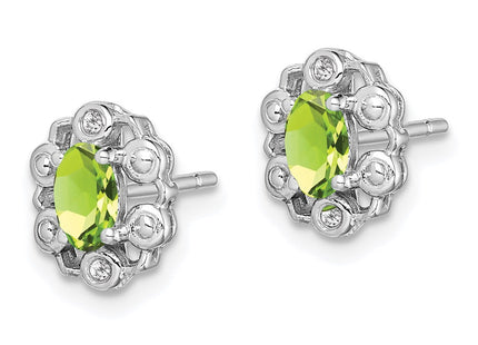 Sterling silver peridot earrings, alternate view