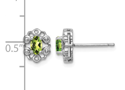 Sterling silver peridot earrings, further view