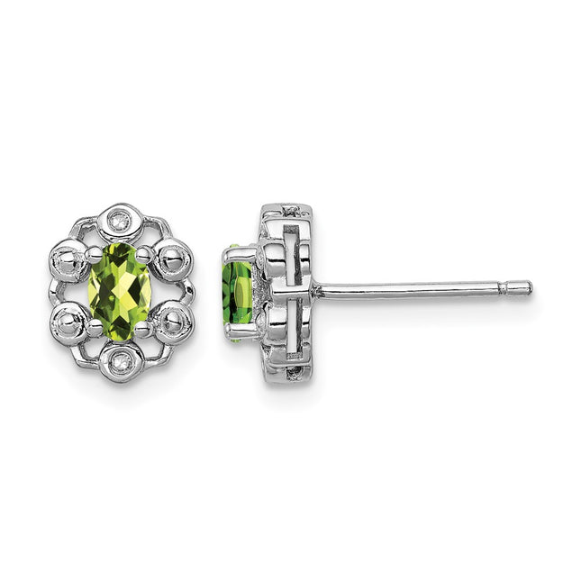 Sterling silver peridot earrings