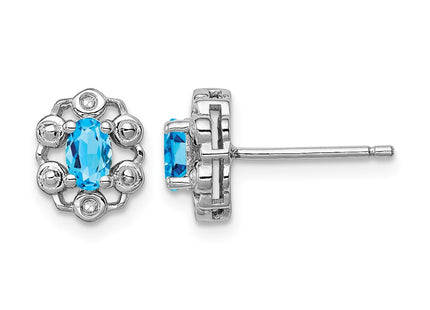 Sterling silver blue topaz earrings