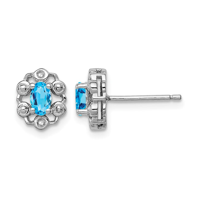 Sterling silver blue topaz earrings