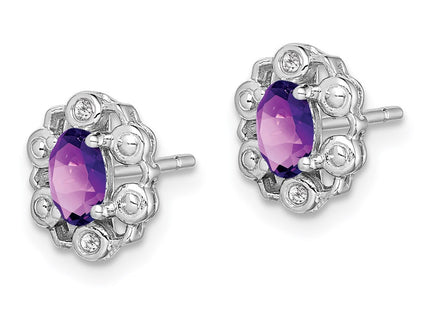 Sterling silver amethyst earrings, alternate view