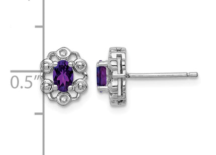 Sterling silver amethyst earrings, further view
