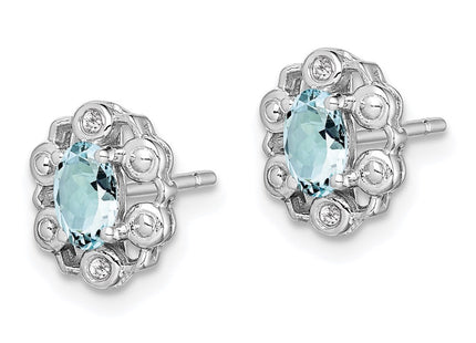 Sterling silver aquamarine earrings, alternate view