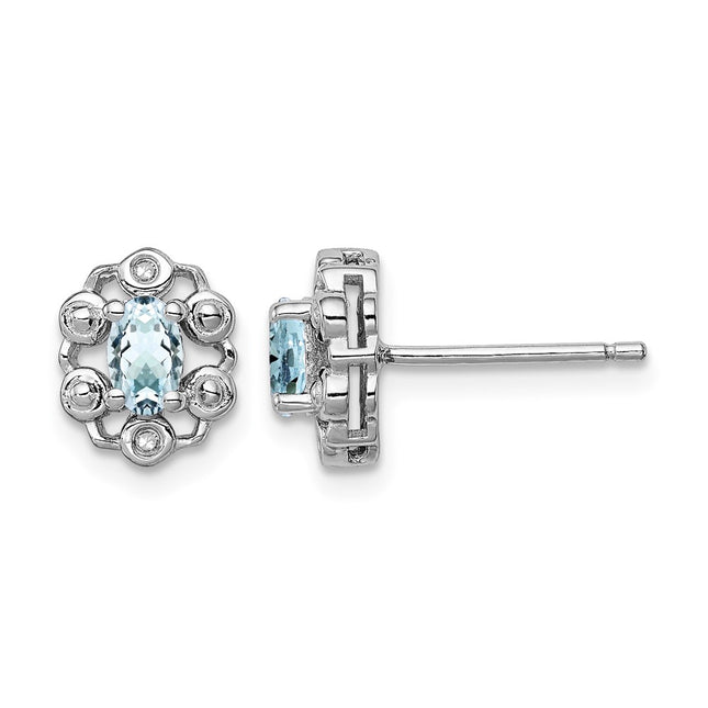 Sterling silver aquamarine earrings