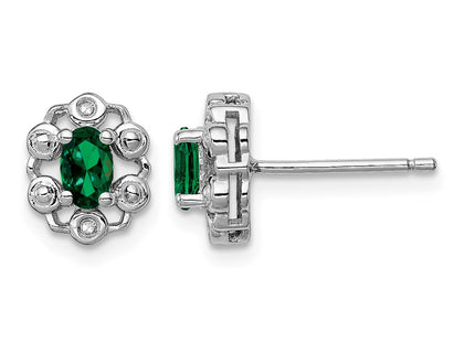 Sterling silver emerald earrings