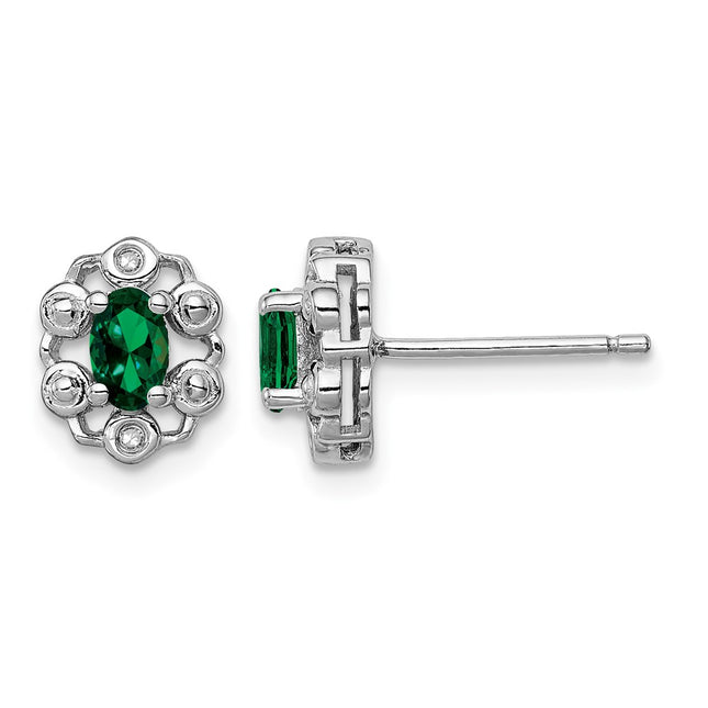 Sterling silver emerald earrings
