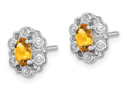 Sterling silver citrine earrings, alternate view
