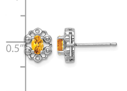 Sterling silver citrine earrings, further view