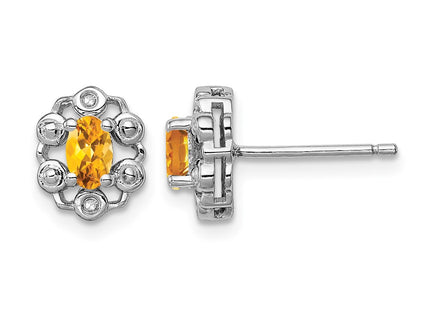 Sterling silver citrine earrings